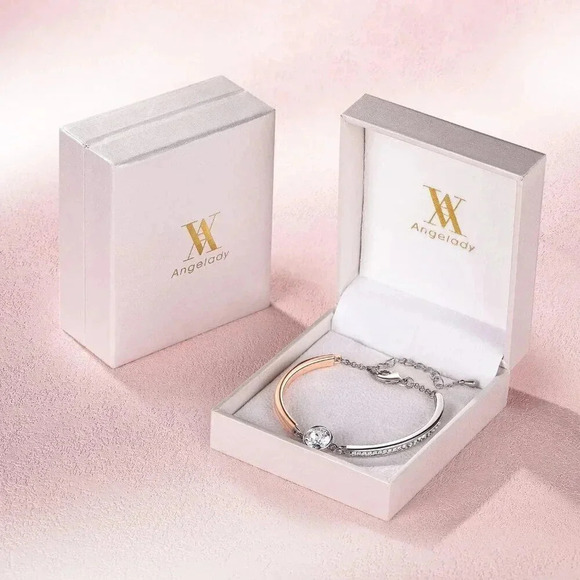 18K Rose Gold Plated Bracelets for Women with Cubic Zirconia 2.5cm CZ, Size  7 " - Picture 6 of 7